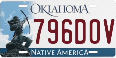 OK license plate 796DOV