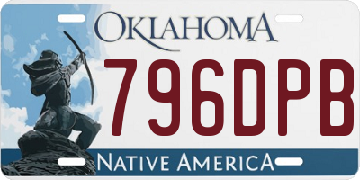 OK license plate 796DPB