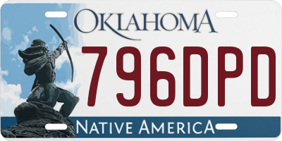 OK license plate 796DPD