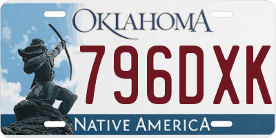 OK license plate 796DXK
