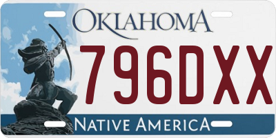 OK license plate 796DXX
