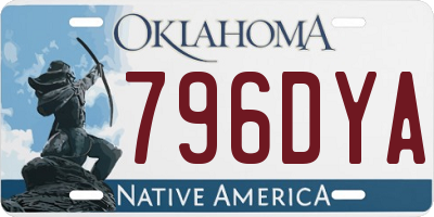 OK license plate 796DYA