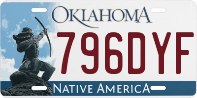 OK license plate 796DYF