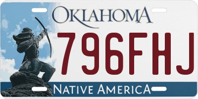 OK license plate 796FHJ