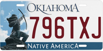 OK license plate 796TXJ