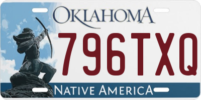 OK license plate 796TXQ