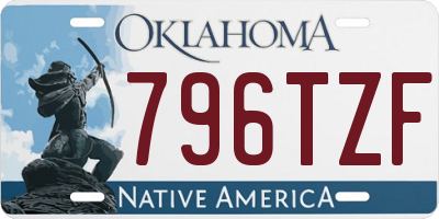 OK license plate 796TZF