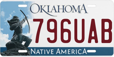 OK license plate 796UAB