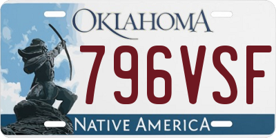 OK license plate 796VSF
