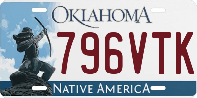 OK license plate 796VTK