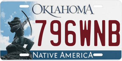 OK license plate 796WNB