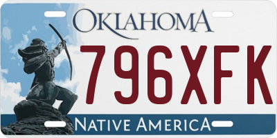 OK license plate 796XFK