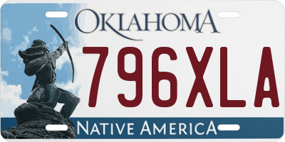 OK license plate 796XLA