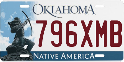 OK license plate 796XMB
