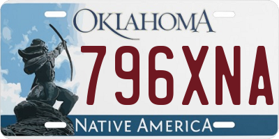 OK license plate 796XNA