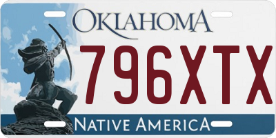 OK license plate 796XTX