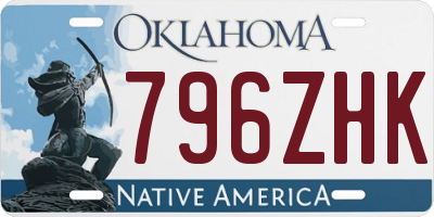 OK license plate 796ZHK