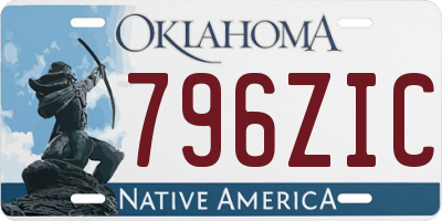 OK license plate 796ZIC