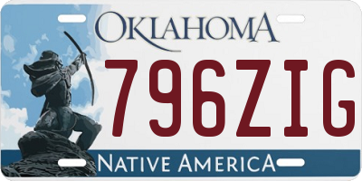 OK license plate 796ZIG