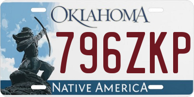 OK license plate 796ZKP