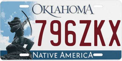 OK license plate 796ZKX