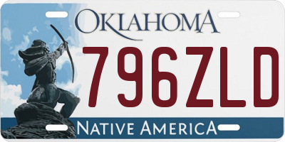OK license plate 796ZLD