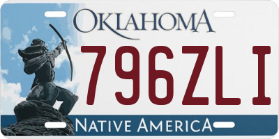 OK license plate 796ZLI