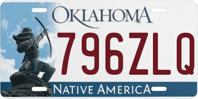 OK license plate 796ZLQ
