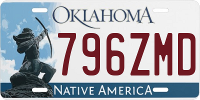 OK license plate 796ZMD