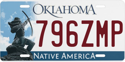 OK license plate 796ZMP