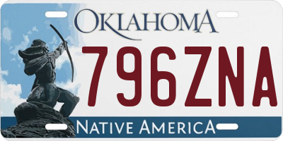 OK license plate 796ZNA
