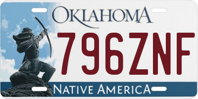 OK license plate 796ZNF