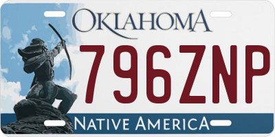 OK license plate 796ZNP