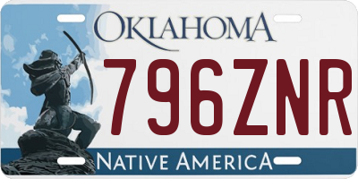OK license plate 796ZNR