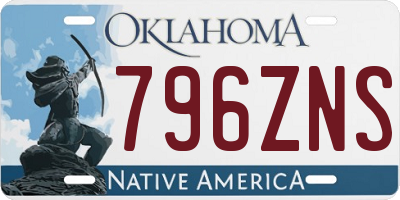 OK license plate 796ZNS