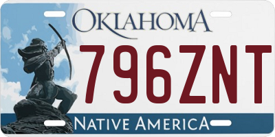 OK license plate 796ZNT