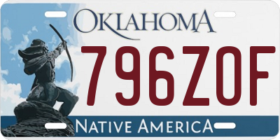 OK license plate 796ZOF