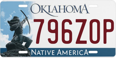 OK license plate 796ZOP