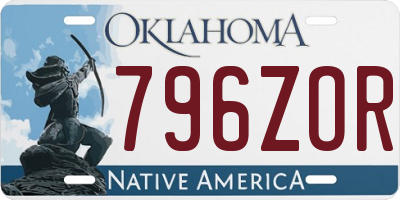 OK license plate 796ZOR