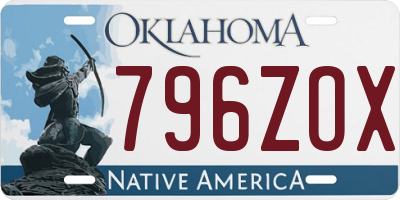 OK license plate 796ZOX