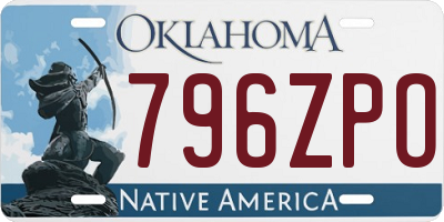 OK license plate 796ZPO