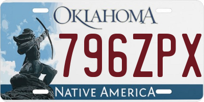 OK license plate 796ZPX
