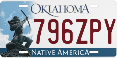 OK license plate 796ZPY
