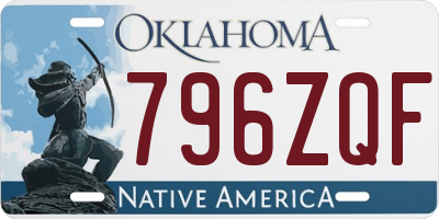 OK license plate 796ZQF