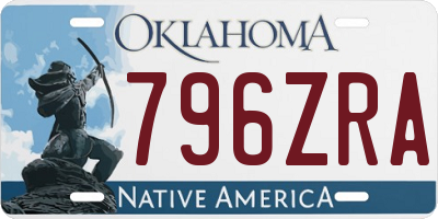 OK license plate 796ZRA