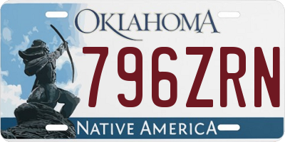 OK license plate 796ZRN