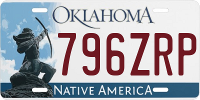 OK license plate 796ZRP