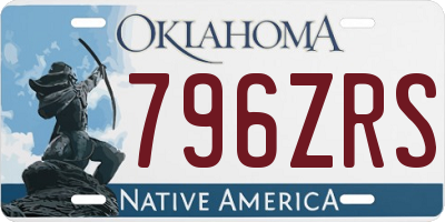 OK license plate 796ZRS