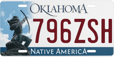 OK license plate 796ZSH
