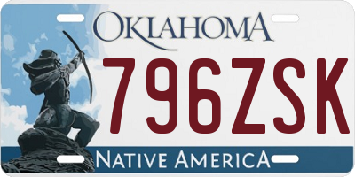 OK license plate 796ZSK